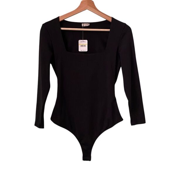 NWT Free People Truth or Square Bodysuit in Black Size Medium - Picture 3 of 10